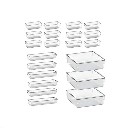 Kit 21 Organizador Multiuso Modular Gavetas Acrilico Rebirth