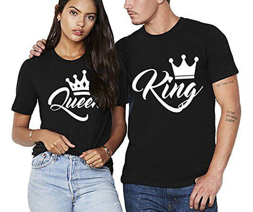 Crown King Queen Camiseta Para Parejas Hombres Y Mujeres