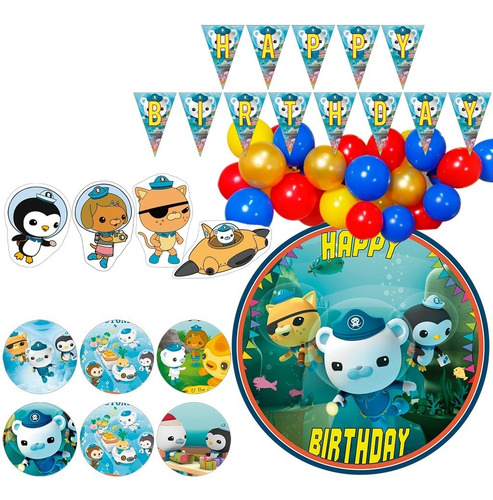 Kit Decoracion Globos Cumpleaños Tematica Octonautas