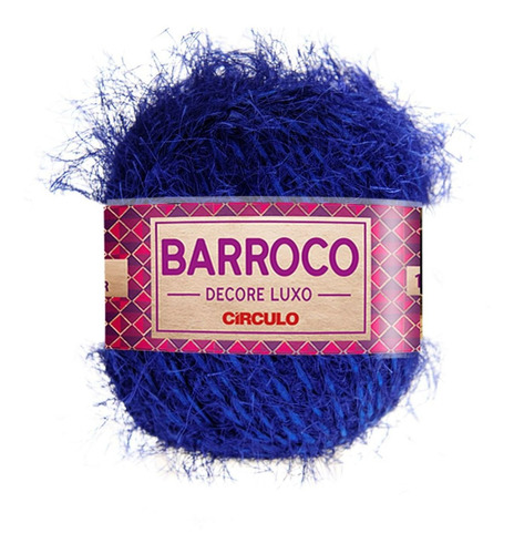 Barbante Barroco Decore Luxo Peludinho Círculo Crochê 280g Cor Azul bic