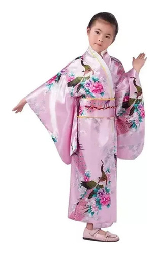 Ropa De Kimono Para Niña, Disfraz Japonés Con Mangas Componi