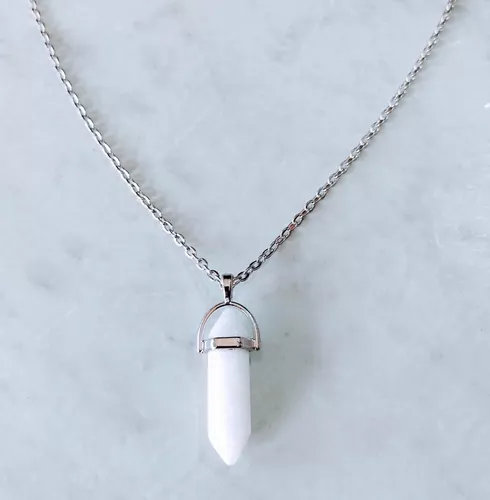 Collar Péndulo Dije Piedra - Blanco | MercadoLibre