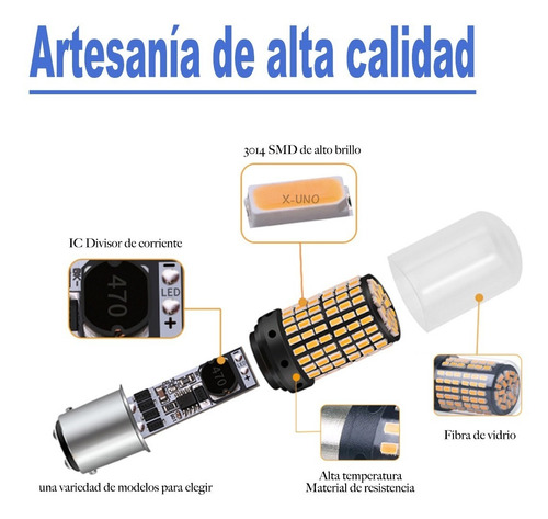 Imagen 5 de 7 de 2 Focos Led 144 Smd Direccional Reversa Stop 1156 7740 1157