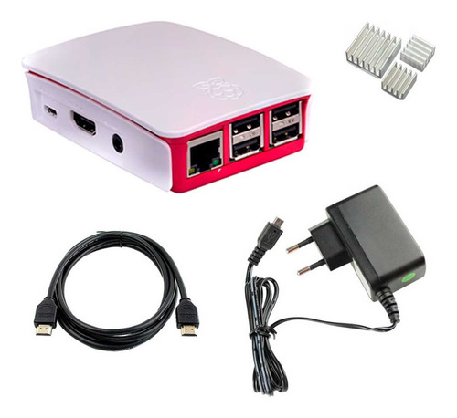 Fonte Raspberry Pi3 Pi 3 B E B+ + Case + Dissipadore + Hdmi