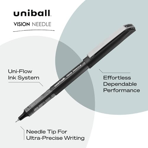 Bolígrafos Uni-ball Vision Needle, Colores Variados, 6 Pieza
