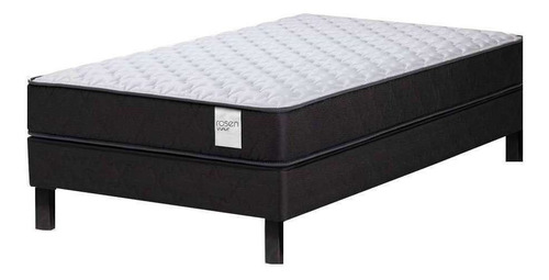 Imagen 2 de 5 de Sommier Europea Rosen wave 1.5 plazas de 190cmx105cm negro y blanco