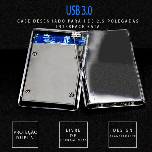 Case Hd Externo 2.5 Notebook Usb 3.0 Ps4 Xbox One Pc 6gbps