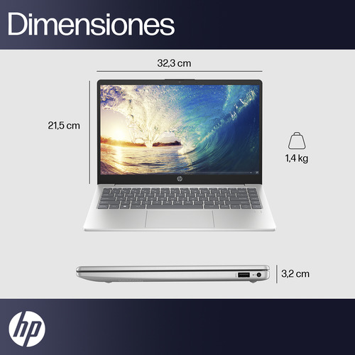 Laptop Hp 14-ep1000la Intel Core Ultra 5 16gb Ram 512gb Ssd Natural Silver