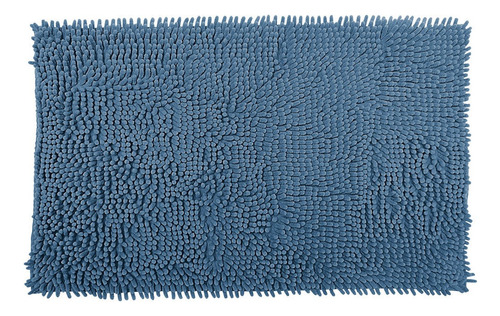 Tapete Banheiro Bolinha Microfibra Antiderrapante 38x58cm Cor Azul