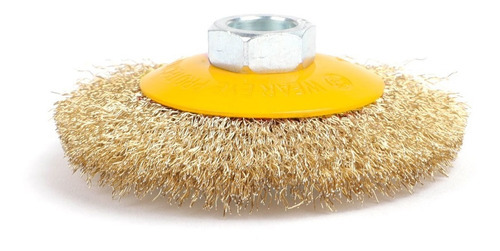 Cepillo Cónico Alambre Rizado 4 Amoladora Barovo Cai-ab4p Color Amarillo