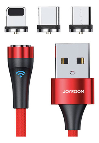 Cable De Datos Joyroom Magnetico Para iPhone Ub Color Rojo