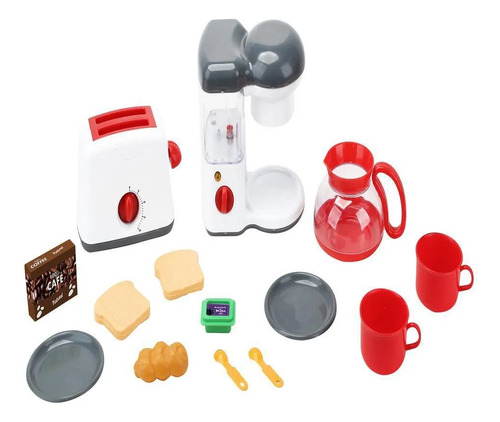 Mini Cafeteria De Juguete Cocinita Luz Y Sonido Accesorios Color Multicolor