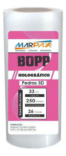 Bopp Holográfico Pedras 3d Laminação Bobina 33x250m Marpax