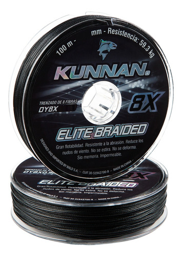 Multifilamento Kunnan 8x Elite Braided 8 Hebras 100 Mts