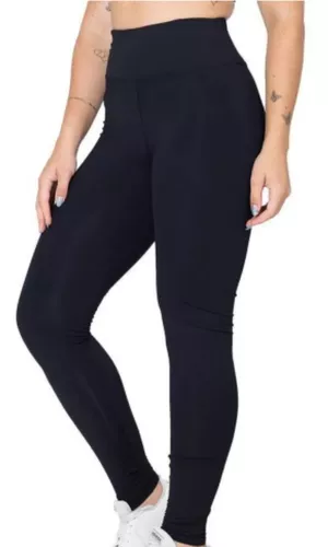 Calça Feminina Legging Cintura Alta Cós Largo Lisa