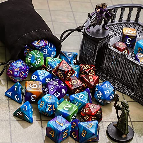 Juego De Dados Poliédricos (35 Piezas) Bolsas Negras, ...