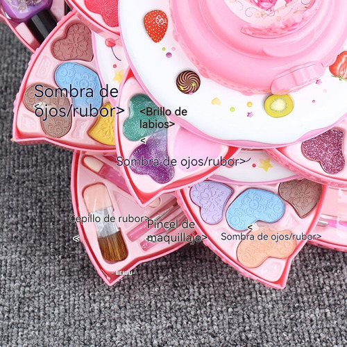 Set Maquillaje Lavable No Tóxico Niñas - Plegable Y Portátil