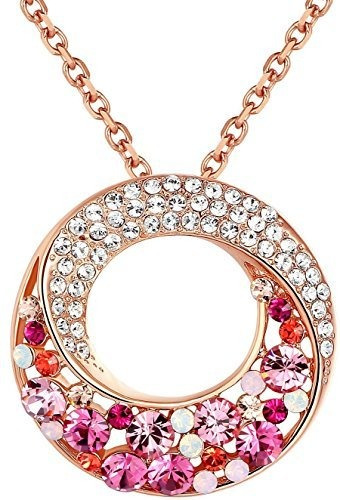 Collar Swarovski Elements Crystal Swisted Circle Con Cadena