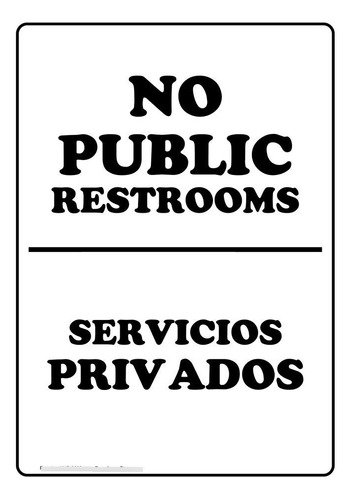 Compliancesigns Restroom Sign Publica Privada Plastico Texto