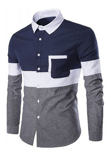 Camisa Tricolor Slim Fit De Caballero #1503