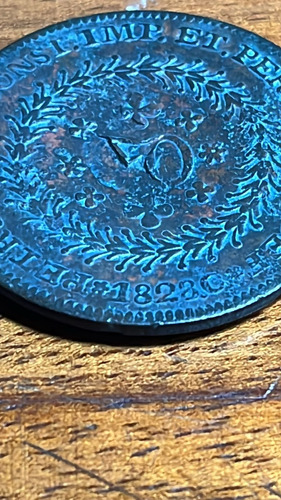 Moeda Cobre 80 Reis 1828 C Com Carimbo Cabano Sob