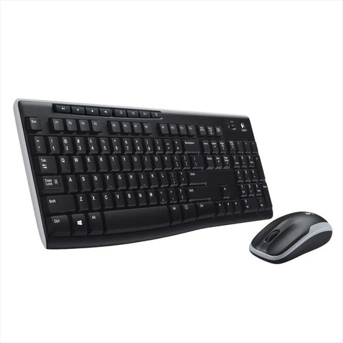 Kit de teclado y mouse inalámbrico Logitech MK270 Español de color negro