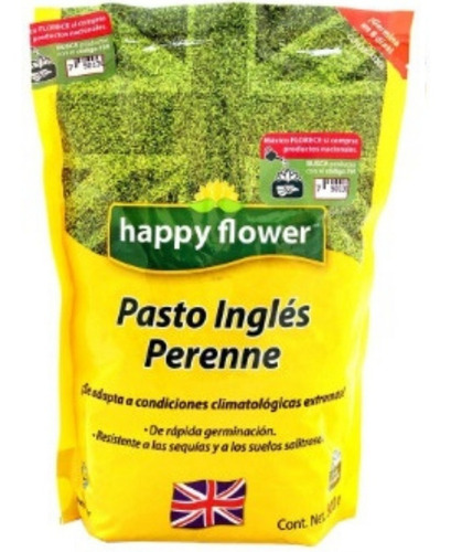 Semilla De Pasto Inglés Perenne Happy Flower De 500 G