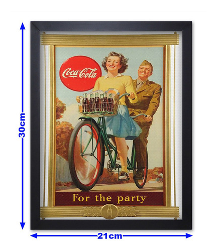 Quadro Com Moldura Decor Coca Cola 10 Tamanho A4 30x21cm