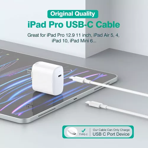 Cable USB C a USB C de 10 pies, cable de carga rápida tipo C de 60 W para  iPad Pro 12.9/11, iPad Air 4/5, iPad Mini 6, MacBook Pro/MacBook Air