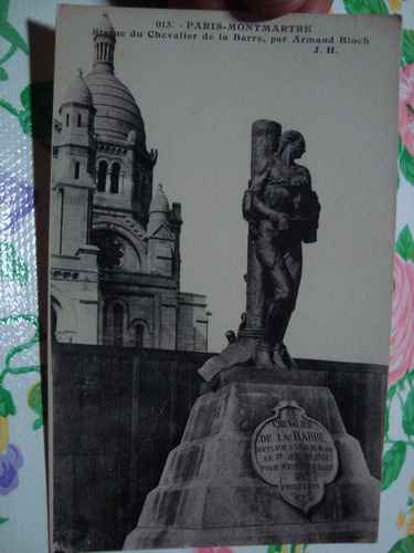 Postal Paris Estatua De Chevalier De La Barre