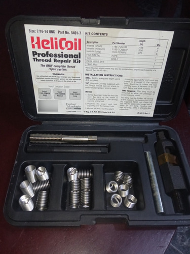 Kit De Helicoil 7/16 - 14 Reparación De Rosca