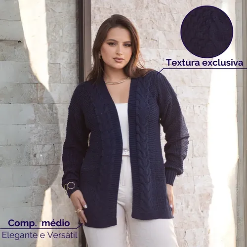 Cardigan Tricot Blusa Feminina Cashmere Casaco Lã Premium