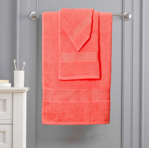 6 Toallas De Algodón Ultra Suaves Belizzi Home 70128 Coral