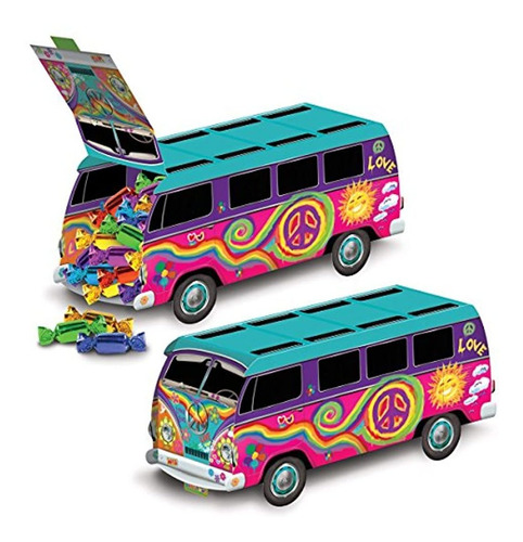 Beistle 3-d 60's Bus Centerpiece 9.75 '', Multicolor