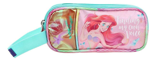 Lapicera Estuche Doble Cierre La Sirenita Ruz Color Rosa