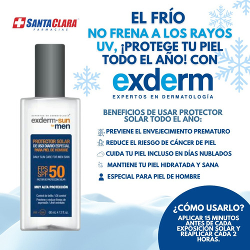 Protector Solar Fps 50 Para Hombre Exderm Sun For Men