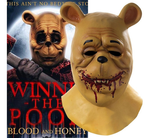 Máscara De Látex Cosplay Con Sangre Y Miel De Winnie El Pooh