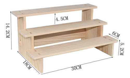Soporte Vertical De Exhibición De Madera Para 3 Capas 30cm