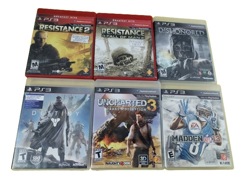 Lote 6 Videojuegos Playstation Ps3 Uncharted Dishonored 