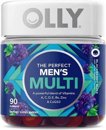 Olly Men's Multivitamin A, C, D, E, B, Lycopene, Zinc Coq10 Sabor Berry