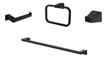 Comprar Set Accesorios Baño Quadra Black Mate Kit Fundicion Pacifico