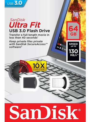 Memoria Usb 64 Gb Sandisk Ultra Fit Flash Drrive