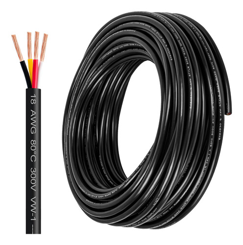 Cable De  18, 4 Conductores, Cable Eléctrico De Pvc Trenzado