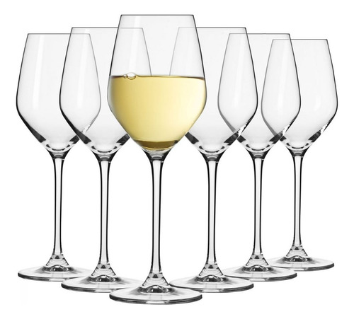 Copa Vino Blanco Krosno Cristal Línea Splendour X 6 Unidades
