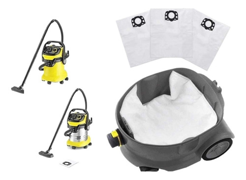 12 Bolsas De Aspiradora Y 1 Filtro Plano Plisado For Wd4, W