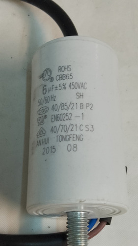 Capacitor De Arranque Motor Heladera 6uf 5% 450vac Nk2673 (Usado)