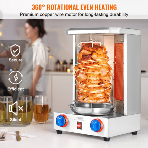 Horno Asador Vertical De Gas Para Pollo Con 2 Quemadores