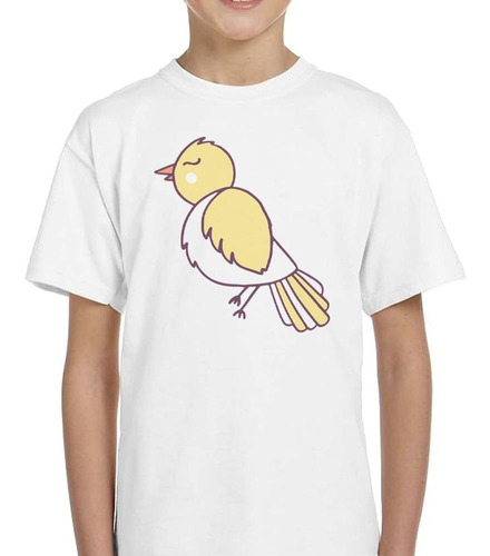 Remera De Niño Pajaro Amarillo Ojos Cerrados