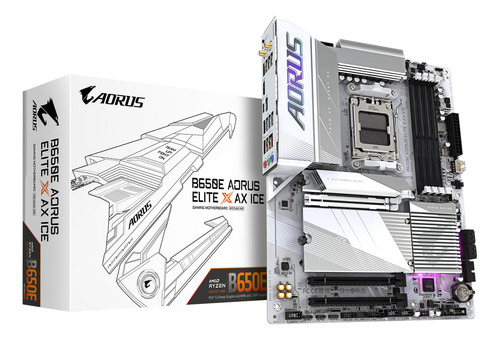 Placa Base Yuakuod Gigabyte B650e Aorus Elite X Ax Ice: Admite Cpu Amd Ryzen 8000, Vrm De 12+2+2 Fases, Ddr5 (oc) De Hasta 8000 Mhz, 1 Pcie 5.0 M2 + 2 X Pcie 4.0 M.2, Wi-fi 6e, Lan De 2,5 Gbe, Usb 3.2