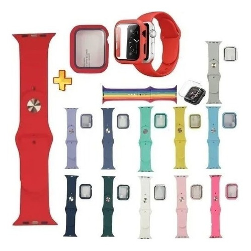 Malla Reloj Smartwatch Apple + Protector Colores 42mm Bola8